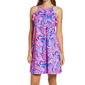 Lilly Pulitzer Billie Ruffle Swing Dress In Raz Berry Flamingoals XXL